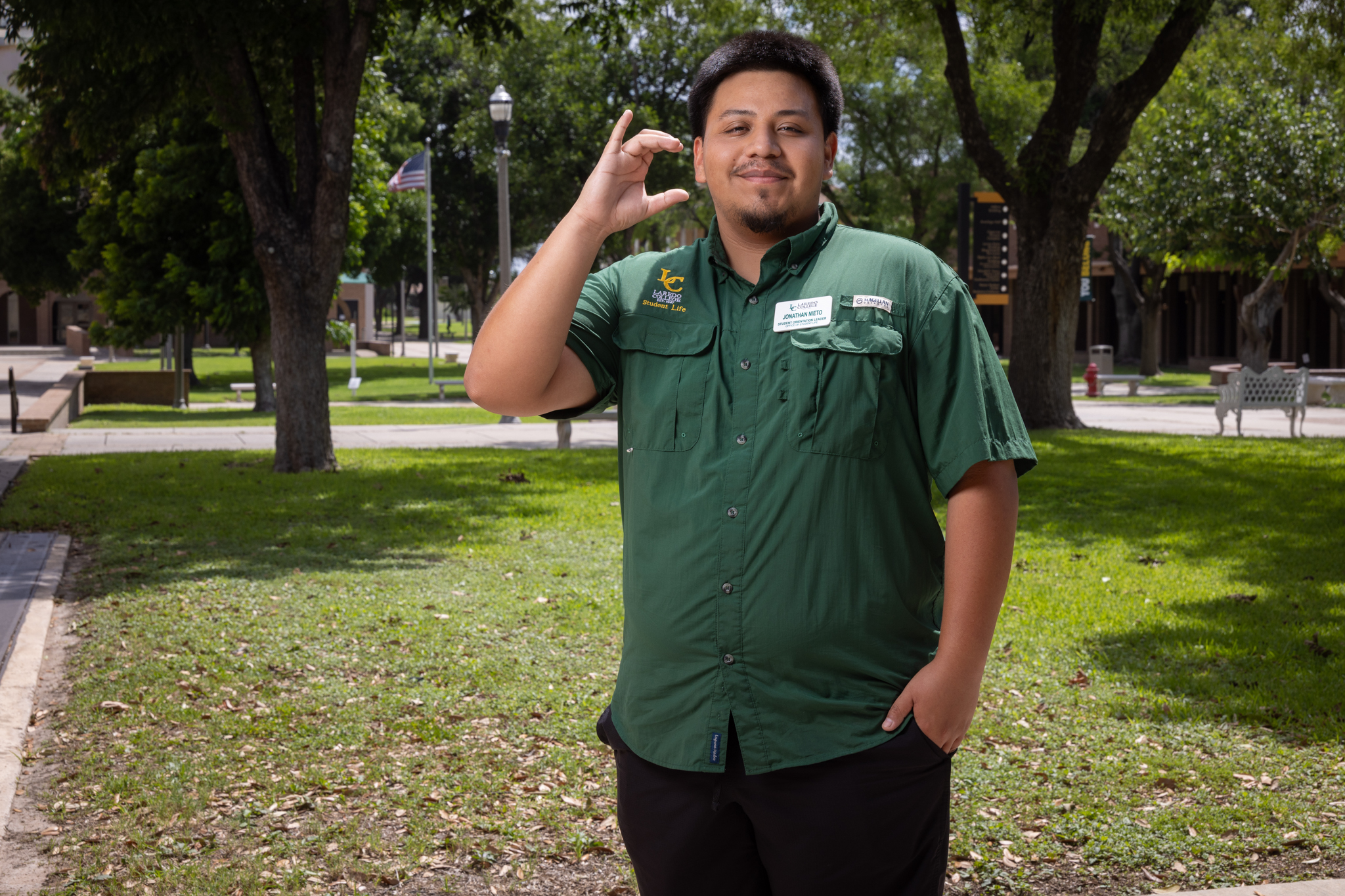 OL1, Picture shows a student Orientation Leader